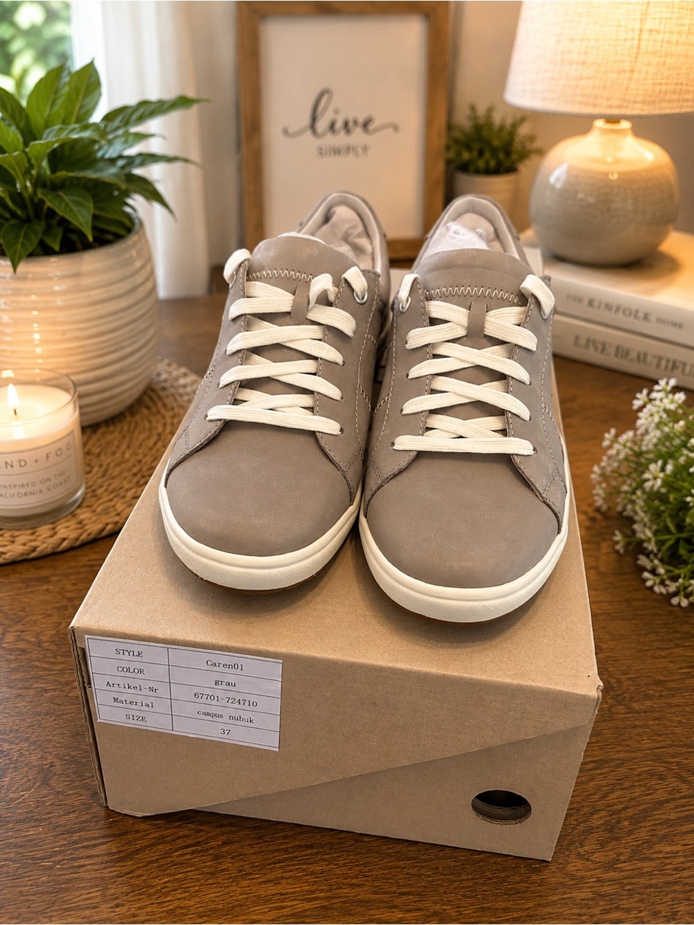 Josef Seibel Caren 01 Lace-Up Sneakers  (Taupe Gray) • EU 37 / US Women’s 6.5–7